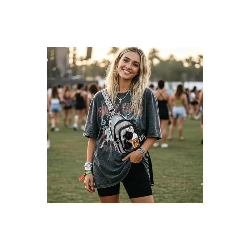Bolso Transparente TPU Bandolera para Estadios,Negro