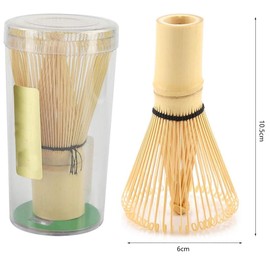 LATRAT Bamboo Tea Whisk, Bamboo Whisk for Matcha Tea, Matcha Broom Making Tools, for Matcha Powder, Matcha Whisk, 64 Prongs