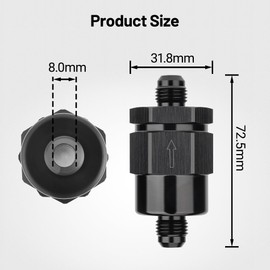 EVIL ENERGY 6AN Male Non Return One Way Check Valve Fitting Aluminum Black