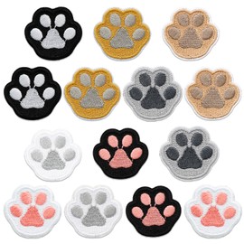 14 Pcs Paw Print Patches for Clothing, Iron On/Sew On Embroidery Applique Patches, Cute DIY Craft Patches for Jeans, Jackets, Bags, Shirts, Backpacks