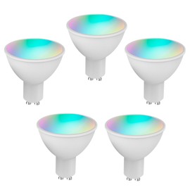 WiFi Smart Bulb RGB+W+C LED Bulb 5W GU10 Dimmable Light Phone APP Remote Control Compatible with Alexa Home Tmall Elf for Voice Control