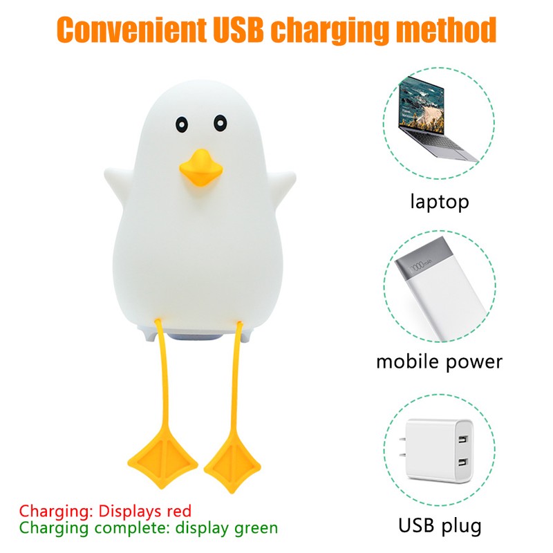 Duckling Night Light Sleep LED Light Night Lamp Soft Silicone