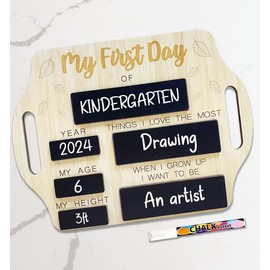 Back to School Chalk Board Wooden First Day School Chalkboard Signs with Chalk Marker for 1st Day of Preschool Kindergarten Photo Props