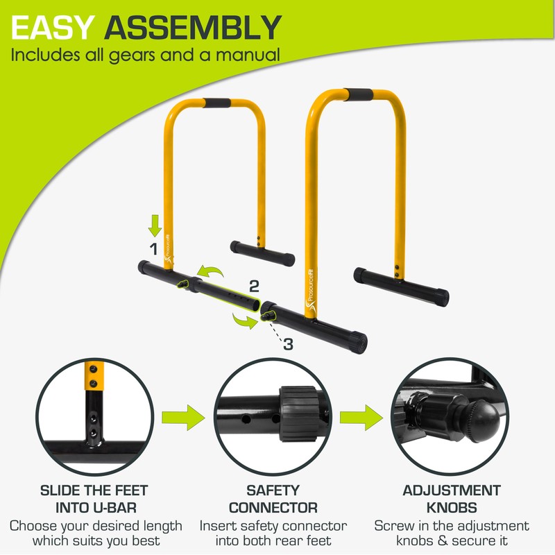 ProsourceFit Dip Stand Station, Heavy Duty Ultimate Body Press Bar