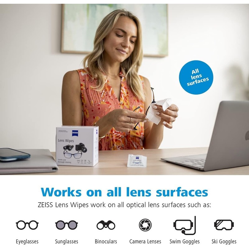 ZEISS Lens Wipes Pack of 250 Individuly Wrapped Wipes