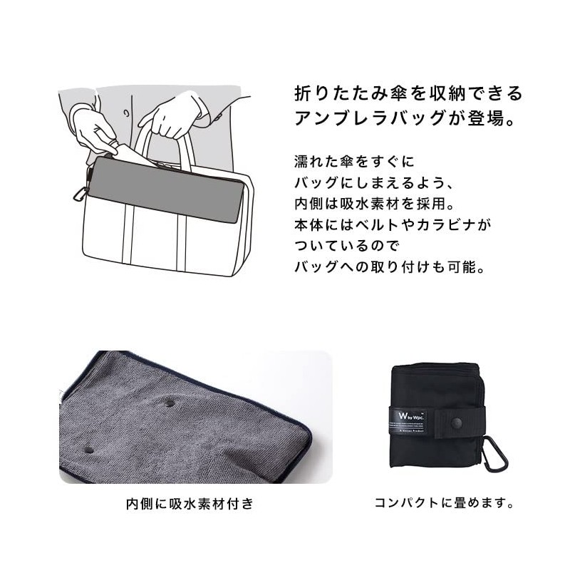 Wpc. W048-900-202 Business Umbrella Case, Black, Men's, Umbrella, Storage Bag,