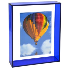 Mutellstory 5x7 Acrylic Picture Frame Neon Floating Photo Frame for Wall Mount and Tabletop Decorative in Gallery Home Office, Klein Blue