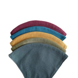 SHASHE Pack of 5 - Cotton Linen - 3 Layered Face Mask - Washable, Reusable (Marshmallow)