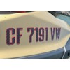 Boat Registration Stickers - Domed Carbon Fiber Numbers with Red
