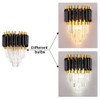 FRIXCHUR Crystal Wall Sconce Black Modern Lamp Mounted Light Fixture