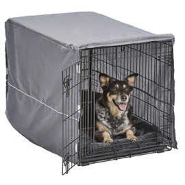 New World Double Door Dog Crate Kit Includes One Two-Door Crate, Matching Gray Bed & Gray Crate Cover, 36-Inch Kit Ideal for Medium Dog Breeds