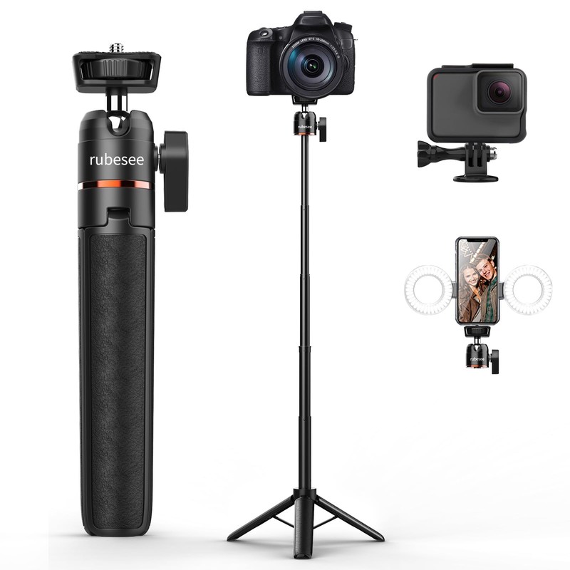Mini Tripod for Camera, 24.61"/62.5cm Tripod Selfie Stick with 5