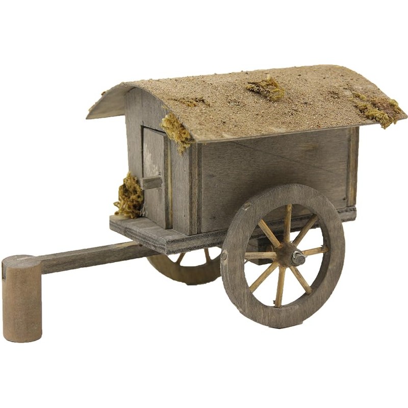 FADEDA Shepherd's Carriage, Height: 10 cm, Hand-Painted, Detailed Nativity Scene