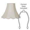 Creme Medium Scallop Bell Lamp Shade 5" Top x 12"