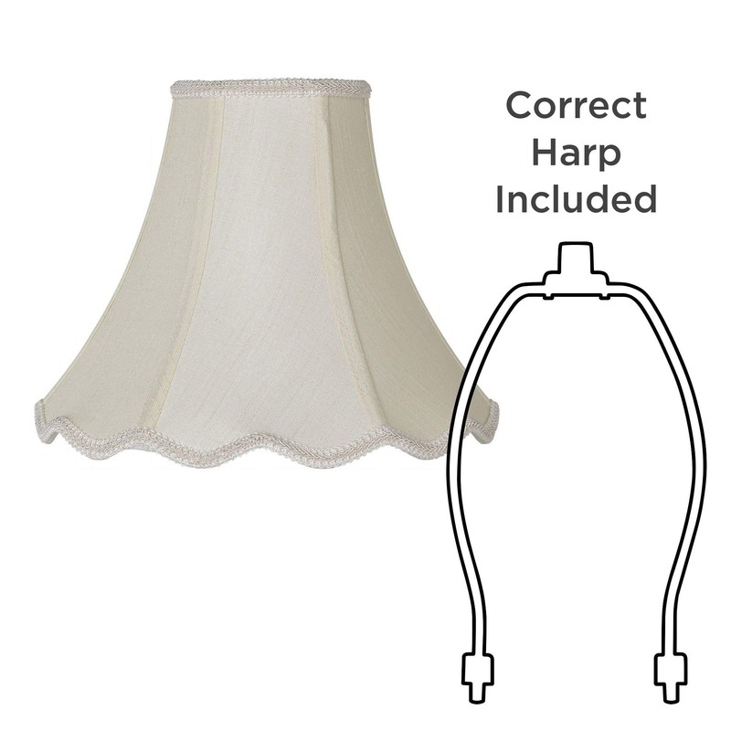 Creme Medium Scallop Bell Lamp Shade 5" Top x 12"