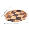 Grid Pattern Wood Plate Fruit Dishes Holder Tea Tray Dessert