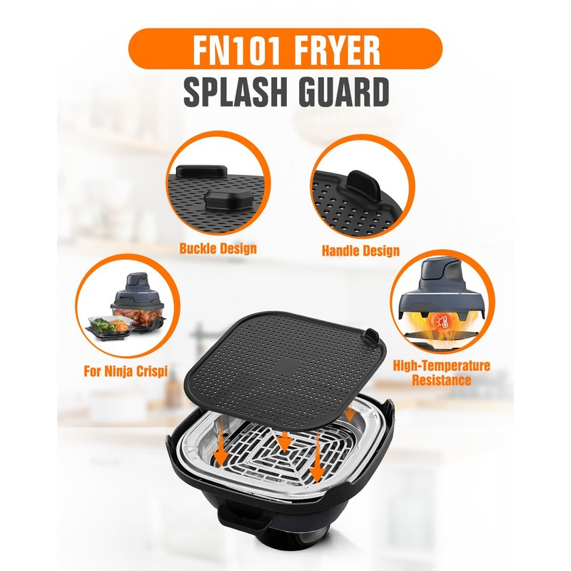 2-PCS Air Fryer Heat Resistant Mat & Splatter Shield for