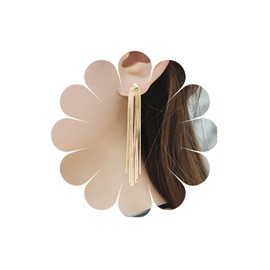 Allereya Long Chain Tassel Earrings, Golden Snake Chain, Long Tassel Chain Earrings, Linear Fringe Drop Earrings, Jewelry for Women and Girls, Alloy Steel