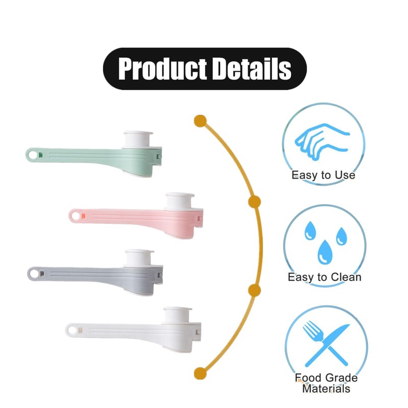 FJYXCHENXM Food Storage Sealing Clips with Pour Spouts, 4 PCS