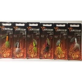 Blaze 1/16 oz Spinner Bait Crappie Bass Spinnerbait Choose Matzuo Hook Lot  - Fire Tiger