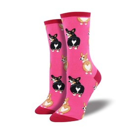 Socksmith Womens Corgi Butts - Pink - One Size