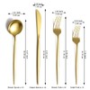 Evanda Gold Silverware Set 64 Piece Service for 16, Titanium