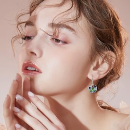 KNTTZZI Celtic Knot Silver Earrings Abalone Shell Celtic Earrings Tulip Celtic Knot Earrings Celtic Knot Jewelry Christmas Gifts for Mom Wife