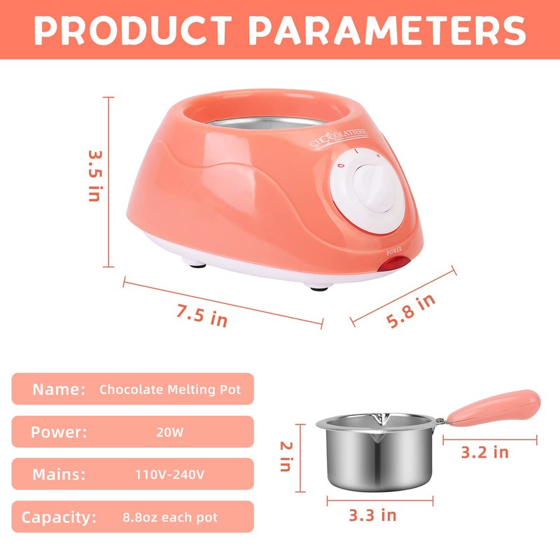 Chocolate Melting Pot, Electric Chocolate Melter Warmer Fondue Fountain Melting