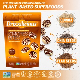 Drizzilicious Mini Rice Cakes S'mores - Rice Crisps, Healthy Snack for Adults and Kids, Flavored Rice Cakes, Vegan, Gluten Free, Allergen Free, Only 90 Calories Per Serving- 4 oz (Pack of 1)