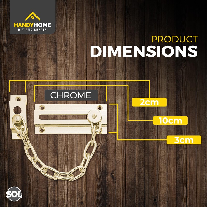 SOL 4pk Door Chain – Brass Restrictor for Front Door
