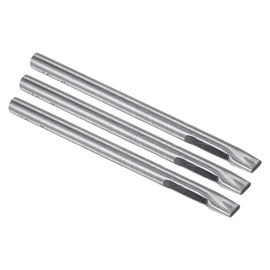 Kozelo 3pcs Oval Leather Hole Punch - [2 x 6mm] 45# Steel Flat Punch Cutter Tool Hollow Punching for Belt Leather Craft Clothes Use, 100mm / 4" Long