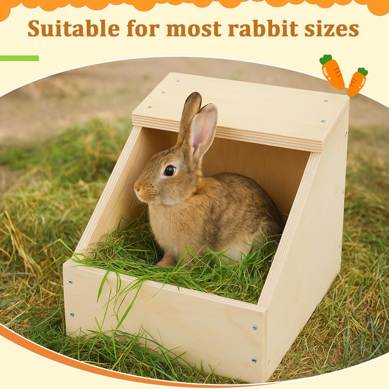 Maxcheck 1 Pack Wood Rabbit Nesting Box, 14x8x8 Inch Wooden