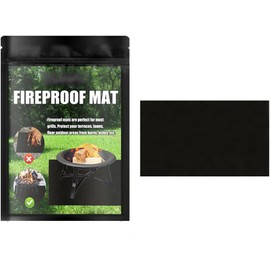 Heat Resistant Mat,Fireproof Mat Deck Protection,Heat Proof Mat,Barbecue Fireproof Mat,Fireproof Mat,Reusable Fire Pit Mat,Bbq Floor Protection Mat,Heat Protection Mat,Bbq Floor Mat 80*60cm Black