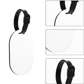 tunghey 10Pack Blank Sublimation Luggage Tags, Double Sided MDF Suitcase Labels with Strap for Easy Identification, Personalize Your Luggage (B KIT)