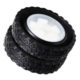 Outanaya 2pcs Solid Mute Rubber Lawn Mower Wheels Heavy-duty Casters for Gardening Trash Carts and Pushcarts Puncture Flexible Rotation Performance