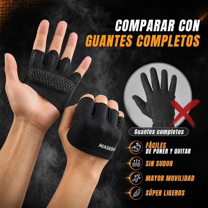 GWMWON Guantes Deportivos Antideslizantes y Anti Callos