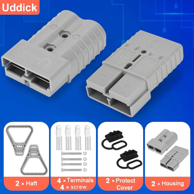 Uddick 350 Amp Battery Quick Disconnect Connecteur, 2/0 AWG 600V
