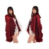 BLESSUME Victorian Ruffle Bustle Skirt/Cape (Red)