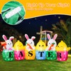10 FT Easter Inflatables Bunny, Cute Rabbits with Carrots, Eggs,