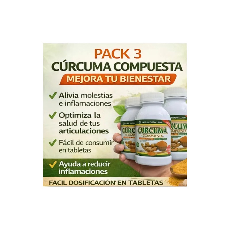 Cúrcuma Compuesta Anti Flamatorio Tabletas Pack Sabor