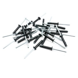 Hippo Hardware (3.2mm X 20mm) Black Pop Rivet Aluminium Body Blind Open End Dome Head Steel Mandrel (Pack of 100)