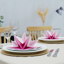Fanxyware - Servilletas de cena con forma de estrella en color rosa y blanco degradado (desechables), paquete de 12, papel de 3 capas de 23 x 15 pulgadas, nombre del estilo: Pop Gaze