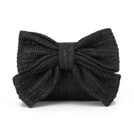 Syrads Straw Bow Clutch Bag for Women Summer Straw Woven Shoulder Handbag for Wedding,Black