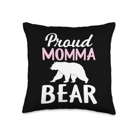 Mama Bear Mothers Day Proud Mom Momma Mommy Throw Pillow