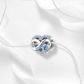 Ruishiqi 925 sterling silver bracelet and necklace pendant December series/Birthstone Charm Bead Women's Jewelry Gift Suitable for Women