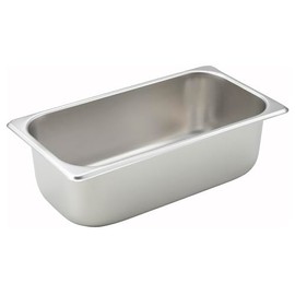 Winco 1/3 Size Pan, 4-Inch,Stainless Steel,Medium, 12.75"D x 7"W x 4"H