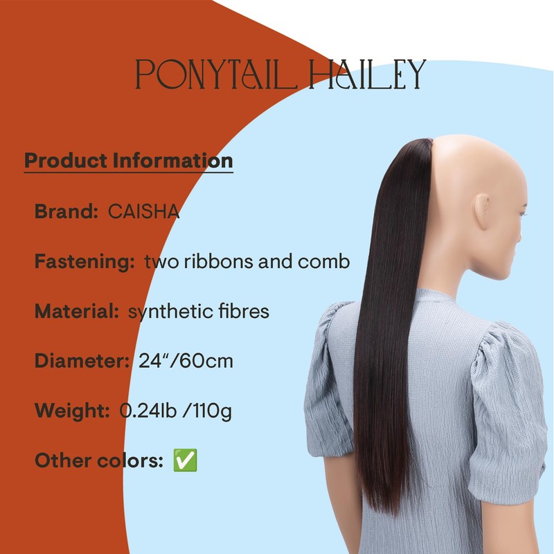 PRETTYSHOP 60 cm Hairpiece HC18, Straight Ponytail Braid Hair Extension,