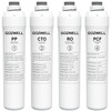 ROPOT 4-Pack Replacement Filter Set Compatible with Bluevua RO100ROPOT RO100ROPOT-UV