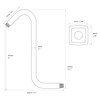 Angled Shower Arm with Flange S Shaped Rainfall Shower Head