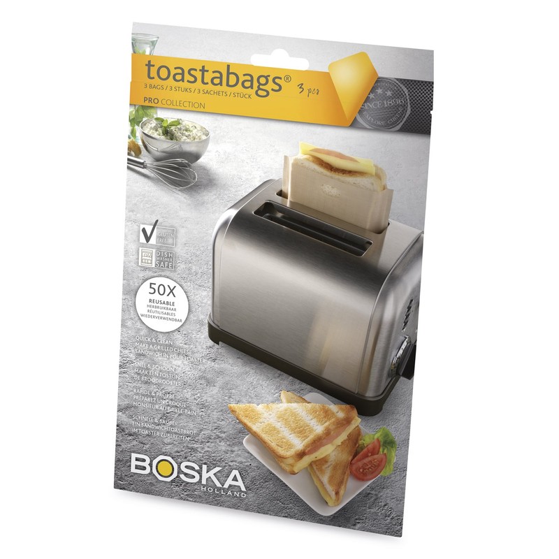 Boska Holland Reusable Non-stick Toastabags, Set of 3 Toaster Bags,